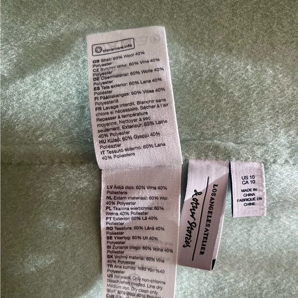 New Belted Wool Coat & Other Stories size 10 mint color org 279 - Picture 16 of 16